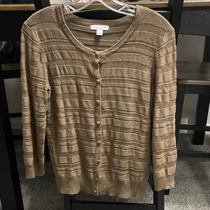 New York & Company Brown Textured Women's Cardigan